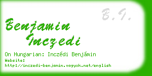 benjamin inczedi business card